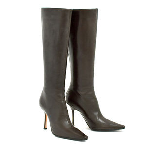 Jimmy Choo London Brown Knee High Zip Boots